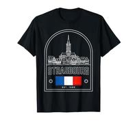 Strasbourg France Bold Outline Souvenir de Voyage T-Shirt