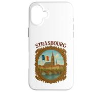 Strasbourg France City Travel Bridge Cadre vintage victorien Coque pour iPhone 16 Plus