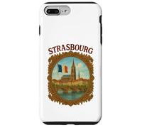 Strasbourg France City Travel Bridge Cadre vintage victorien Coque pour iPhone 7 Plus/8 Plus