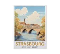 Strasbourg, Grand Est，Jigsaw Puzzle 1000 Pièces en Papier Puzzle-Stitch Classique Bricolage Enfants Décompression Jouet Éducatif Brithday Cadeaux Puzzles（50x70cm）-HB100