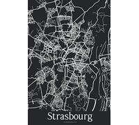 Strasbourg: Journal de Voyage | 120 pages lignées | Cadeau parfait pour les amoureux de voyages | Format 15,2 x 22,9 cm | Carte Noir et Blanc | Strasbourg France