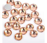 Strass 3D en verre rose clair for Nail Art, décorations cristal Non correctrices, ss3 ss4 ss5 ss6 ss8 ss10 ss12 ss16 ss20 ss30 pour Vêtements DIY nail art(Light Peach,SS10 1440pcs)