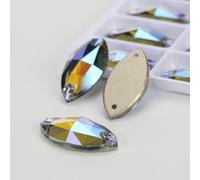 Strass à coudre à dos plat pour vêtements et sacs - 215SI Black Diamond - 36 pièces 9 mm 18 mm