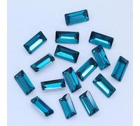 Strass à coudre, Couleurs Rectangle Point Dos Feuille Pierre de Verre Facettes(Blue,7x21mm 9pcs)