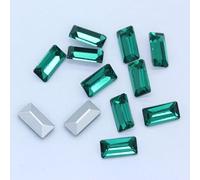 Strass à coudre, Couleurs Rectangle Point Dos Feuille Pierre de Verre Facettes(Grass Green,10x30mm 4pcs)