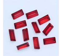 Strass à coudre, Couleurs Rectangle Point Dos Feuille Pierre de Verre Facettes(Red,10x30mm 4pcs)