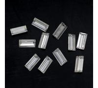 Strass à coudre, Couleurs Rectangle Point Dos Feuille Pierre de Verre Facettes(Silver,7x21mm 9pcs)