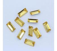 Strass à coudre, Couleurs Rectangle Point Dos Feuille Pierre de Verre Facettes(Yellow,10x30mm 4pcs)
