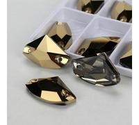 Strass à coudre en cristal clair de lune, hache galactique, à dos plat, pour vêtements, sacs - 001DO Dorado - 36 pièces 9 mm 14 mm