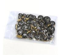 Strass à coudre, Lot de 5 strass en cristal à coudre, base dorée, multicolores, formes variées(Gray)