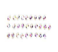 Strass à dos plat, 28 pièces, gemmes décoratives exquises en plastique avec trous pour la décoration de vêtements, étui de téléphone artisanal DIY