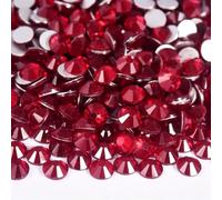 Strass à dos plat en cristal, Strass multicolores non thermocollants, de différentes tailles, en verre cristal AB, 288 pièces for nail art(Dk. Siam,SS50-144pcs)