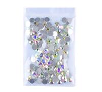 Strass à dos plat en cristal, Strass multicolores non thermocollants, de différentes tailles, en verre cristal AB, 288 pièces for nail art(Crytal Ab,SS50-144pcs)