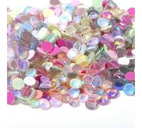Strass à dos plat, strass à paillettes, opale moka, non thermocollants, pour nail art, breloques pour ongles, couleurs mélangées, SS6-SS30, 1440 pièces