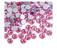 Strass à fixation thermocollante à dos plat, Strass thermocollants, 30 couleurs, SS6-SS40, dos plat, verre cristal(Rose AB,Ss6 1440pcs)