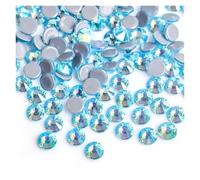 Strass à fixation thermocollante à dos plat, Strass thermocollants, 30 couleurs, SS6-SS40, dos plat, verre cristal(Aquamarine AB,Ss16 1440pcs)
