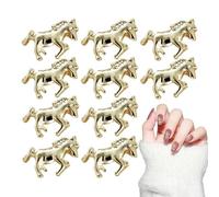 Strass À Ongles - 10 Pièces Outil De Beauté En Forme De Cheval En Métal 3D, Pierres Précieuses Et Breloques À Ongles - Pour Filles Adolescentes Mères Salon Maison Fête Vacances Hiver Été Printemps Hal