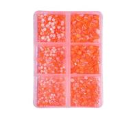 Strass à paillettes fluo Hot Fix Strass Strass Diamant DIY Accessoires de couture Cristaux diamants fixation chaude-Boîte orange-En boîte-1200 pièces