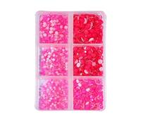 Strass à paillettes fluo Hot Fix Strass Strass Diamant DIY Accessoires de couture Cristaux diamants fixation chaude-Boîte rose-En boîte-1200 pièces