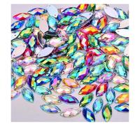 Strass AB roses à coudre, dos plat, œil de cheval, perles en cristal, for travaux d'aiguille Pour Manucure Et Maquillage Diy(Mix Color)