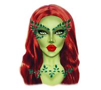 Strass Adhésifs Empoisonneuses Verte Visage Et Corps Vert