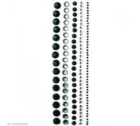 Strass Adhésifs Noirs - Lot de 140 strass sur bande