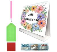 Strass Art Calendrier 2026, décoration de planification de date de 12 mois, calendrier mensuel à faire soi-même, pour adultes adolescents débutants artistes enseignants vacances anniversaire bureau