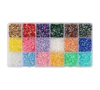 Strass Autocollant 18 Couleurs, 18000 Pierres en Résine Cristal AB 3mm, Strass Visage pour Nail Art, Vêtements, Cils et Décoration DIY, Avec Boîte de Rangement