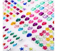 Strass Autocollant, 1956 Pièces Colorés Autocollant Diamant Acrylique Autocollants Décoratifs en Strass Gem Stickers Cadeau Noel Enfant pour bricolage Cadres Photo Cartes de Vœux Téléphone