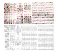 Strass Autocollant 5776 Pièces Autocollants de Perles, Perle a Coller et Diamant a Coller 12 Feuilles 3/4/5/6 mm, Auto-Adhésifs Maquillage, Ongle Nail Art, Décoration, DIY, Blanc et Multicolore