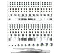 Strass Autocollant, 6 Feuilles Strass Autocollant Visage, Crystal Diamant Decoration Avec Pincette, Strass Adhesif Rond, pour le Maquillage du Visage, Manucure, DIY, Décoration Artisanale