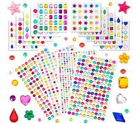 Strass Autocollant Gem Auto-adhésifs Acrylique Diamant Cristal Autocollants Coloré Maquillage Rhinestone Stickers Visage pour DIY Artisanat Nail Décoration 14 Feuilles