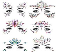 Strass autocollants à paillettes pour le visage lot de 6 Strass autocollants à paillettes pour le visage tatouages éphémères pour les festivals décorations pailletées pour le visage