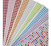 Strass Autocollants Adhésif Gem Bijoux pour Visage Yeux Ongles Enfants DIY Artisanat Cartes Embellissement Acrylique Diamant Décorations 9 feuilles / 4536PCS