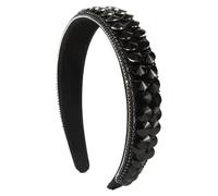 Strass Bandeaux Bandeau à strass rétro, accessoires for cheveux de fête assortis(Black)