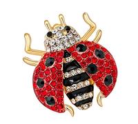 Strass Coccinelle Insecte Accessoires Broche Badge Rouge, 3.2x3.7cm, Plastique, comme description