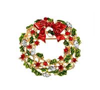 Strass Cristal Fleur de Noël Cercle Enmaled Broche Décorations Ornements Cadeaux Confortable et Pratique Durable et Attrayant