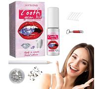 Strass Dentaire Kit avec Colle, Bijoux Kit Dentaire avec Lumière UV Et Pierres Précieuses, Bijoux Dents Bricolage Professionnels, Kit Gemmes Dents pour Débutant