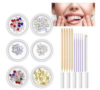 Strass Dentaires | Kit Bijoux Cristaux | Ornements en Artificiel pour Mariage, Festivals, Anniversaires, Fêtes, Séances Photo, Cosplay, Soirées de Bal, Spectacles de Danse, Adolescents
