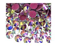 Strass Diamantes Crystal Hotfix, Strass thermocollants à dos plat transparents AB multicolores (lot de 30)(Clear AB-Rose Back,SS20 1440pcs)