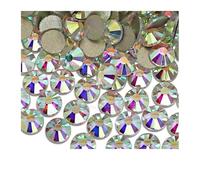Strass Diamantes Crystal Hotfix, Strass thermocollants à dos plat transparents AB multicolores (lot de 30)(Clear AB-Gold Back,SS4 1440pcs)