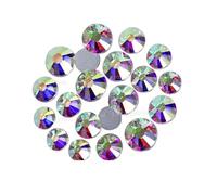 Strass Diamantes Crystal Hotfix, Strass thermocollants à dos plat transparents AB multicolores (lot de 30)(Clear AB-Silver Back,SS5 1440pcs)