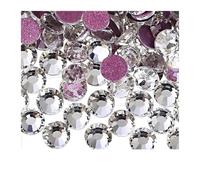 Strass Diamantes Crystal Hotfix, Strass thermocollants à dos plat transparents AB multicolores (lot de 30)(Clear-Rose Back,Mix Sizes ss16-ss30)