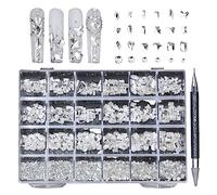 Strass en cristal de forme mélangée avec strass 3D à dos plat avec stylo pour décoration artistique en cristal