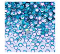 Strass en cristal thermocollant, non thermocollant, strass ronds multicolores plusieurs tailles pour le bricolage des ongles, manucure, art du visage, vêtements, chaussures (bleu cristal, SS20-1440