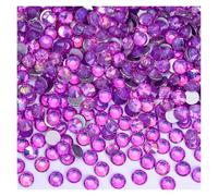 Strass en cristal thermocollants à dos plat, strass ronds non thermocollants, multicolores, plusieurs tailles pour le nail art, manucure, art du visage, vêtements, chaussures (violet cristal, SS30-288