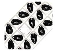 Strass En Forme De Larme À Coudre, Pierre Cristal Verre, Couture, Broderie, Vêtements, Accessoires, Pierres For Décoration Robe Mariée DIY(Jet,17x28mm 6Pcs)