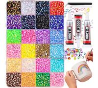 Strass en résine pour éblouissant, kit de strass en résine colorée, kit de pierres précieuses et Bedazzler pour peinture diamant pour nail art, livres, travaux manuels, fournitures 28COLORS-30000PCS
