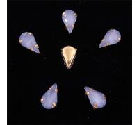 Strass en verre à coudre, lot de 50 pièces, forme goutte d'eau fine, griffe dorée, 8 x 13 mm (8 x 13 mm, 50 pièces, A21, pêche clair)(8x13mm 50pcs A3 Black diamond)