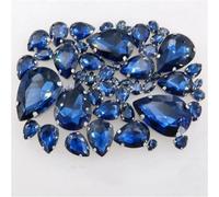 Strass en verre à coudre, lot de 50 pièces, sertis de griffes argentées, 7 tailles, mélange de strass en forme de goutte d'eau, appliqués en cristal de verre(A9 Montana)